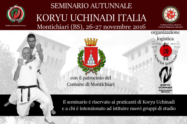 Seminario Autunnale Koryu Uchinadi Italia 2016